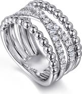 Gabriel & Co. Bujukan Sterling Silver White Sapphire Ring