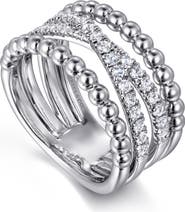 Gabriel & Co. Bujukan Sterling Silver White Sapphire Ring