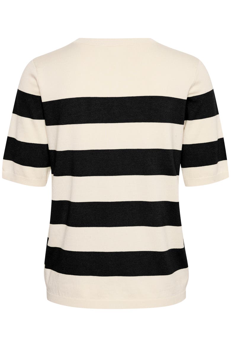 KaLizza Short Sleeve Crew Neck Jumper, Alternate, color, Black/Turtledove Bold Stripe