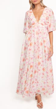 Petal & Pup Andara Floral Plunge Neck Maxi Dress