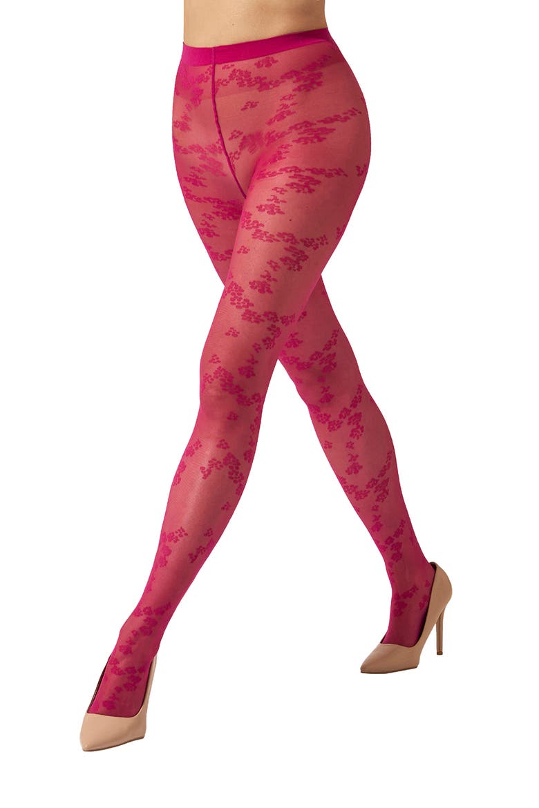 Floret Tights, Main, color, RUBY