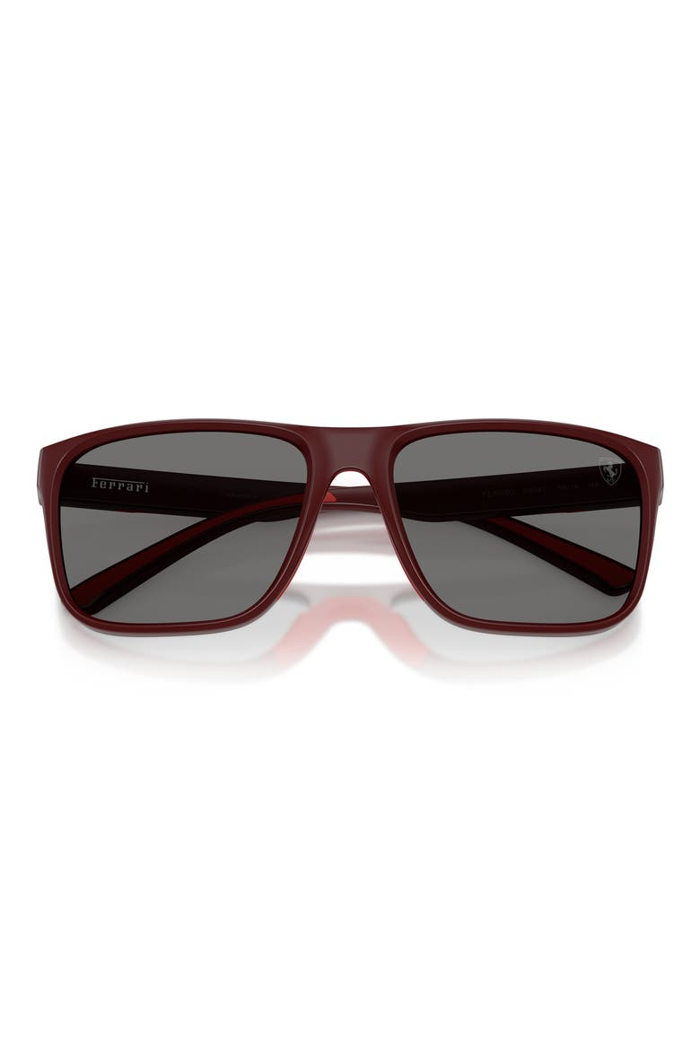 59mm Polarized Square Sunglasses, Alternate, color, BORDEAUX MATTE / POLAR GREY