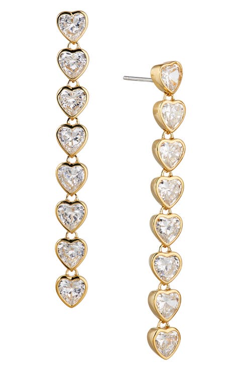 Heart Linear Drop Earrings