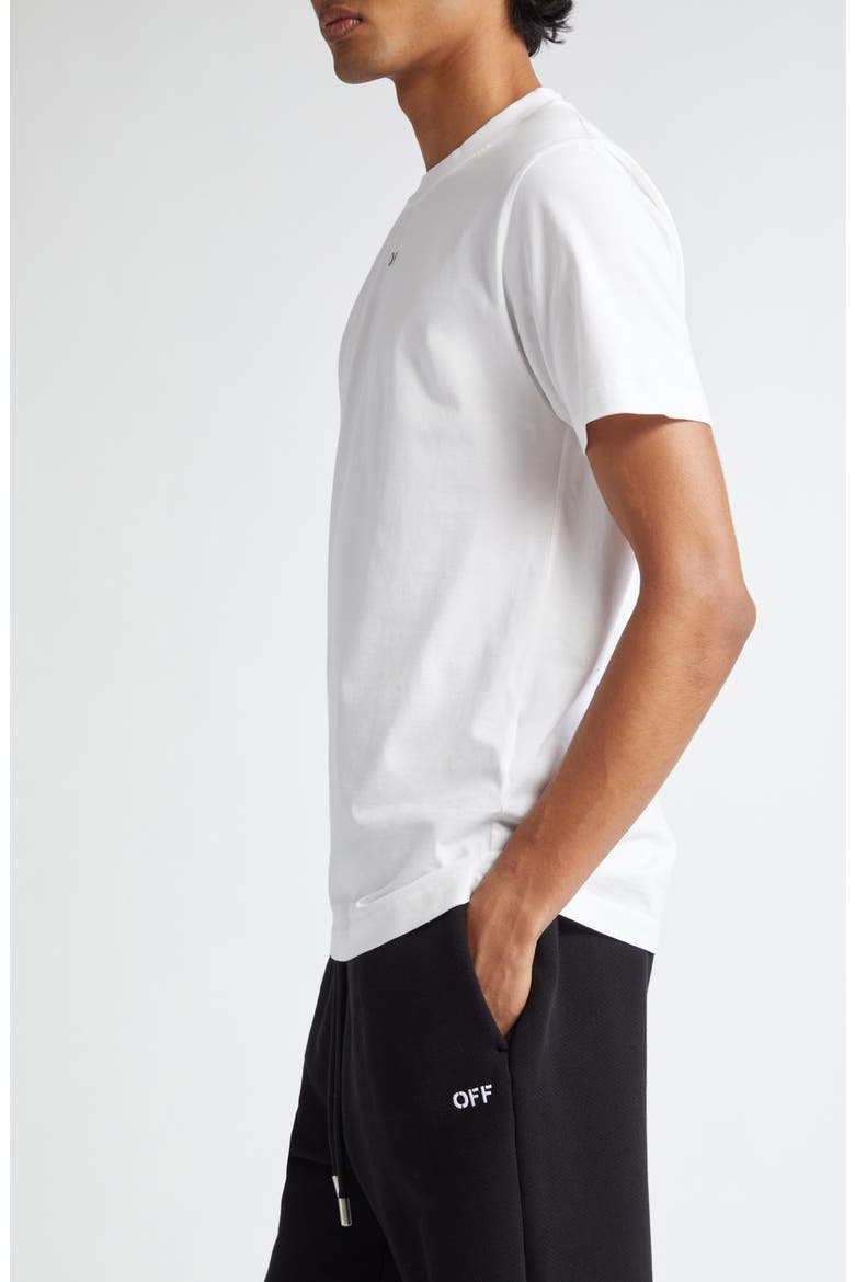 Off Stamp Slim Logo T-Shirt, Alternate, color, WHITE BLACK