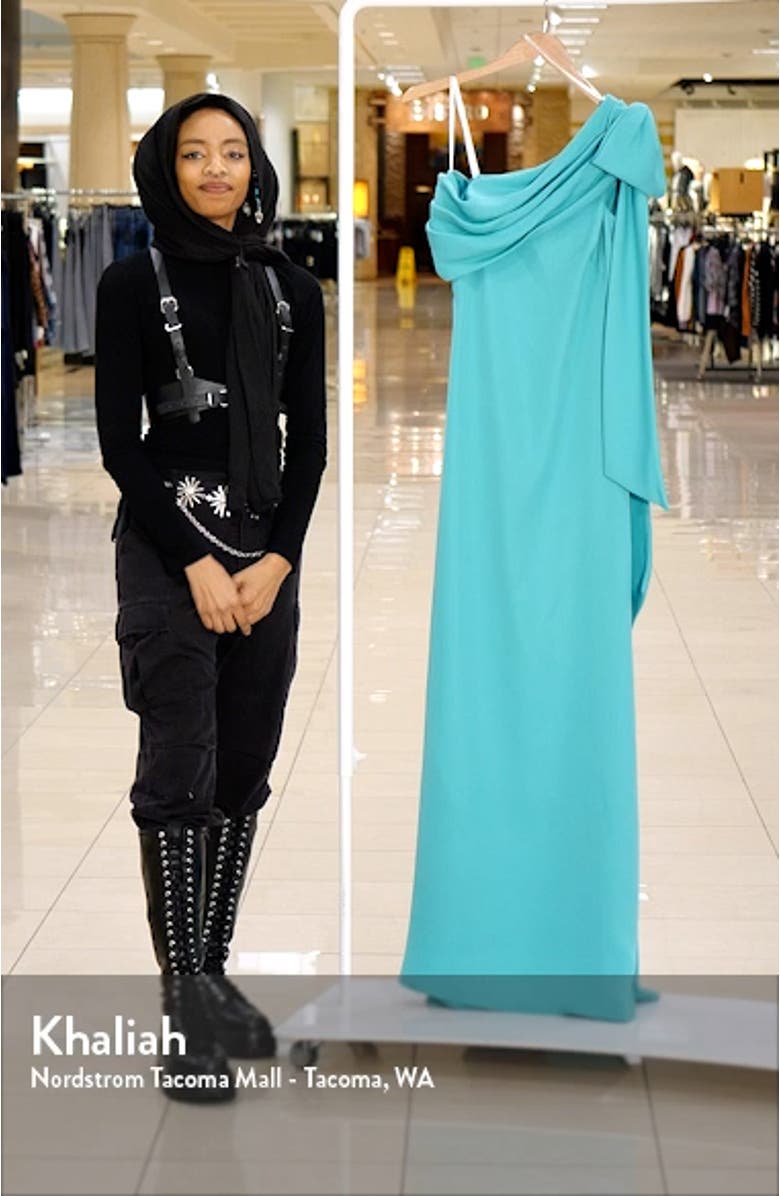 One-Shoulder Crepe Column Gown, sales video thumbnail