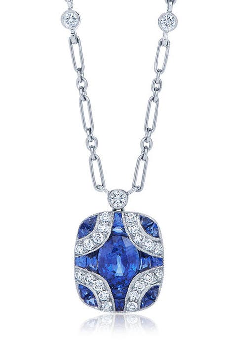 Sapphire & Diamond Pendant Necklace
