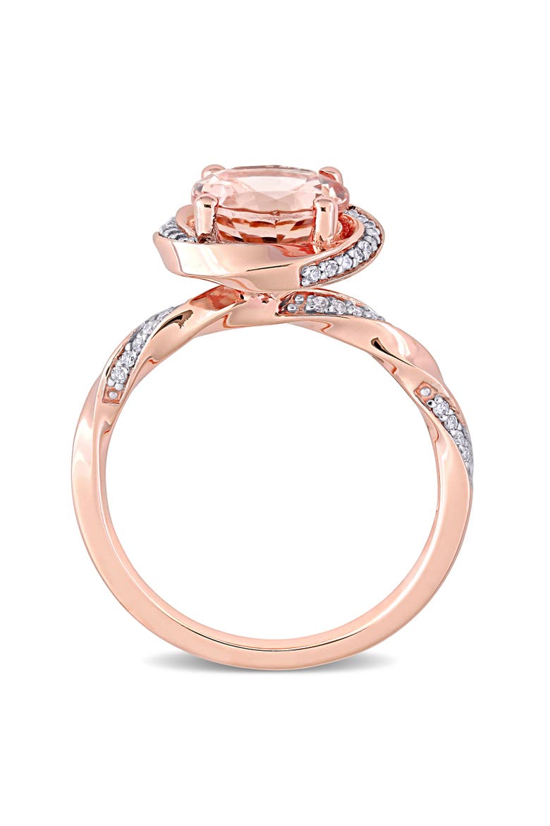 Morganite & Diamond Swirl Ring 10k, Alternate, color, Morganite