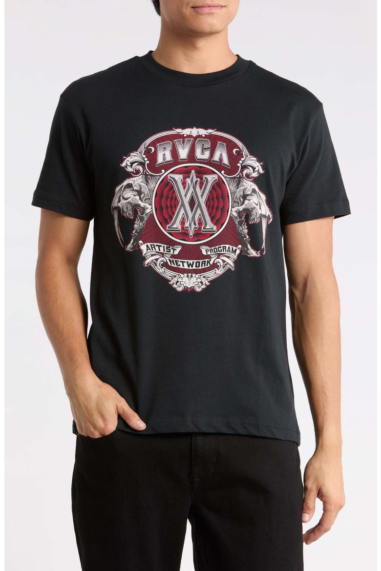Saber Cotton Graphic T-Shirt, Main, color, BLACK