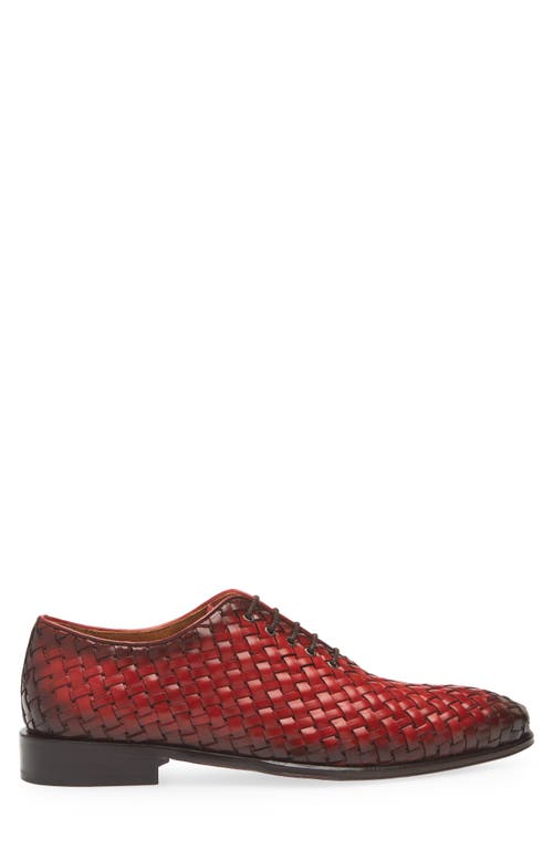 Mezlan Woven Perforated Wholecut Shoe In Red