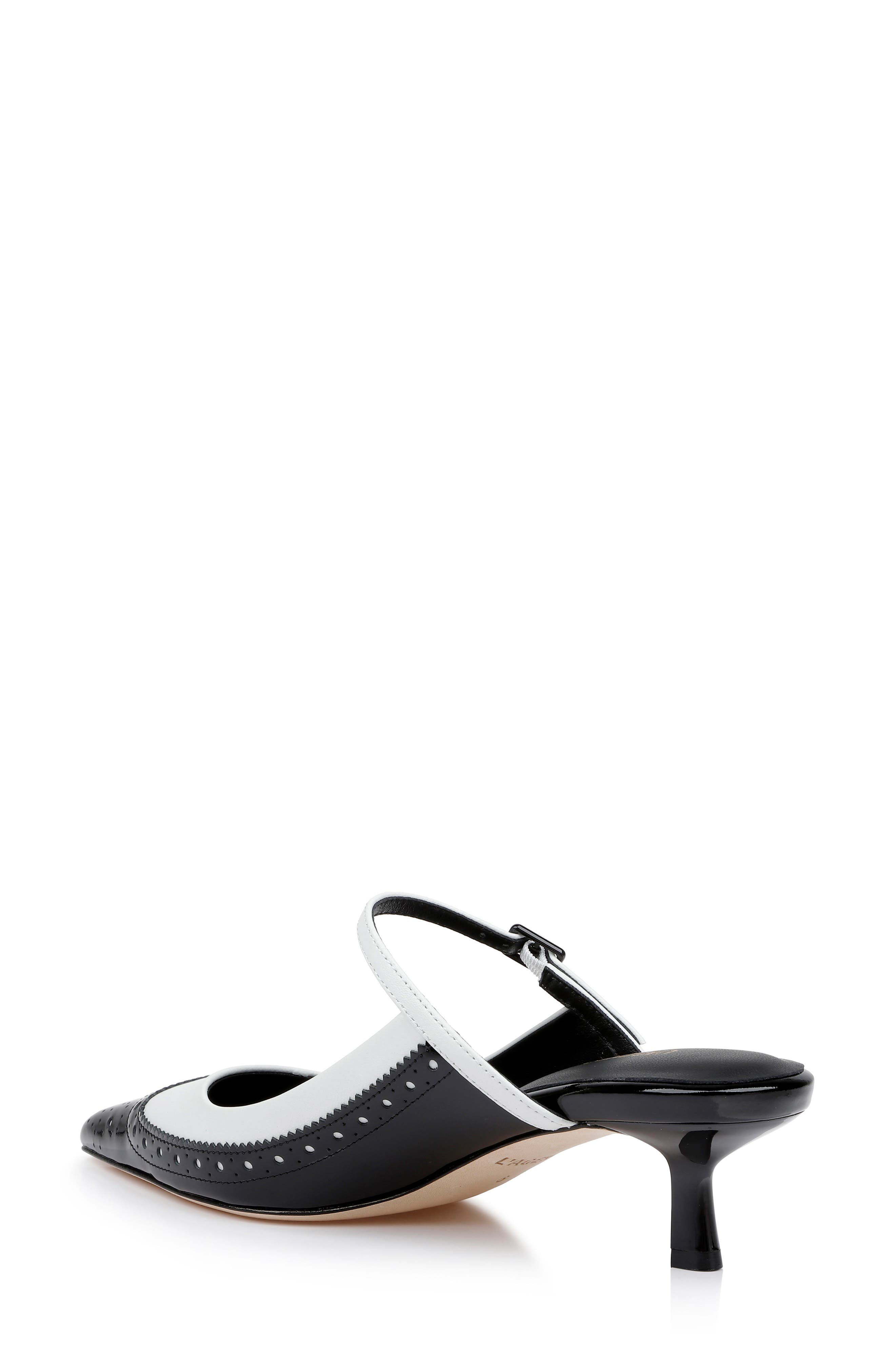 L'AGENCE Elle Wingtip Pointed Toe Mary Jane Kitten Heel Mule, Alternate, color, 
