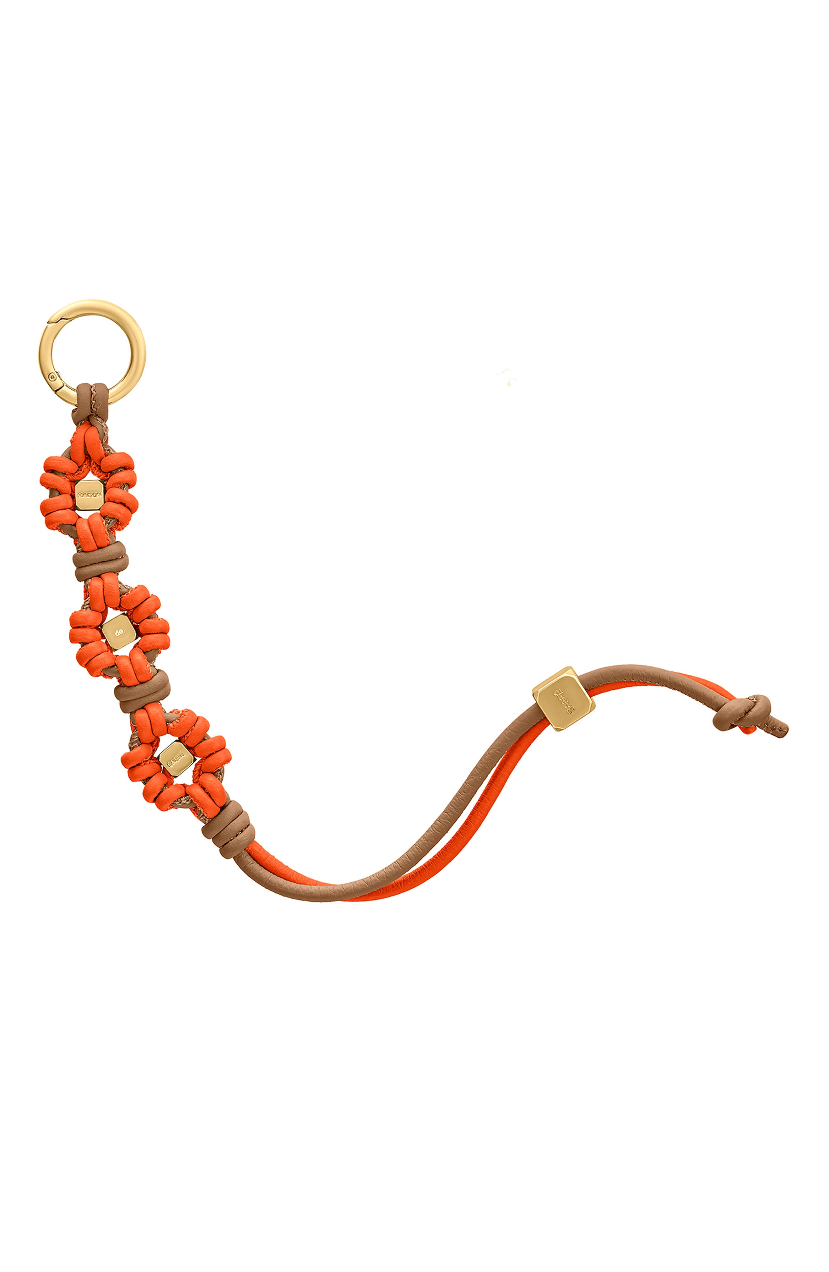 Bloom Edition Leather Wristlet Charm, Main, color, Manhattan Sandstone