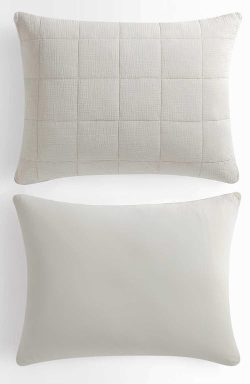 Calvin Klein Quilted Cotton Gauze Quilt & Pillow Sham Set In White