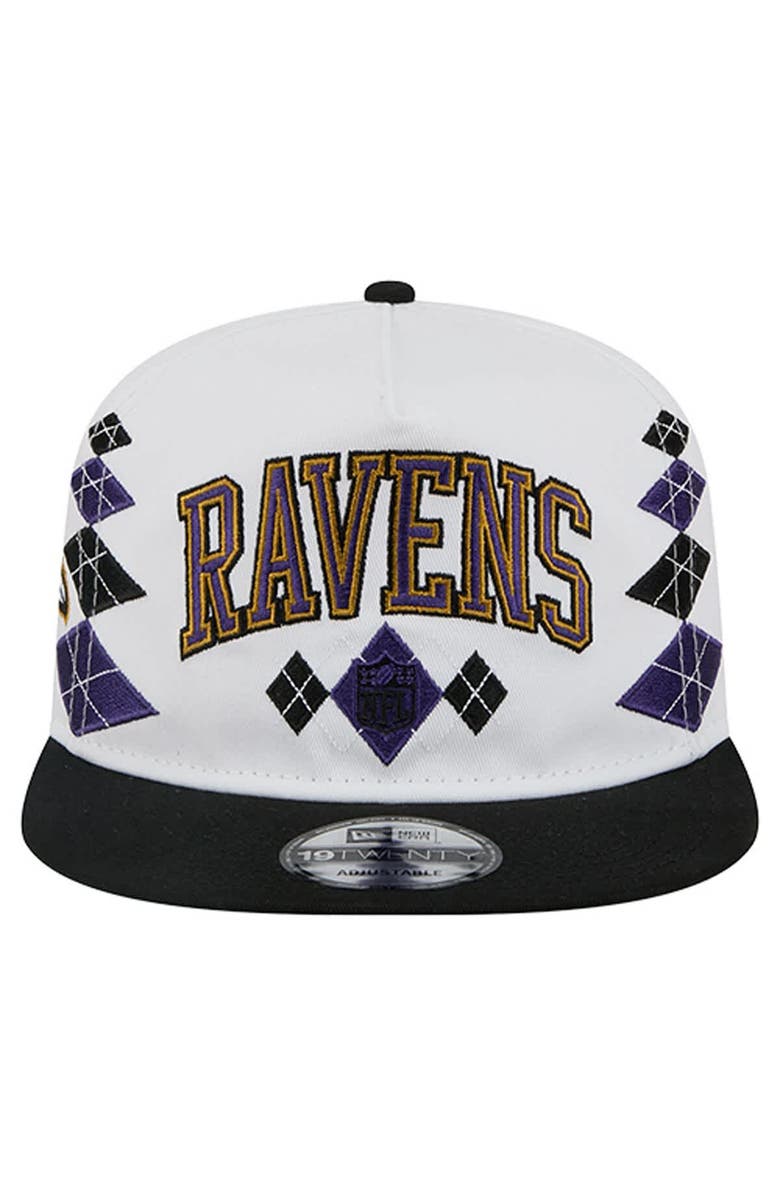 New Era Men's New Era White Baltimore Ravens Argyle 19TWENTY Adjustable Hat, Alternate, color, White