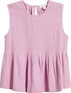 Treasure & Bond Sleeveless Pleated Linen Blend Top