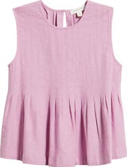 Treasure & Bond Sleeveless Pleated Linen Blend Top