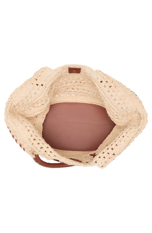 Bcbg Woven Raffia Tote Bag In Natural/cognac