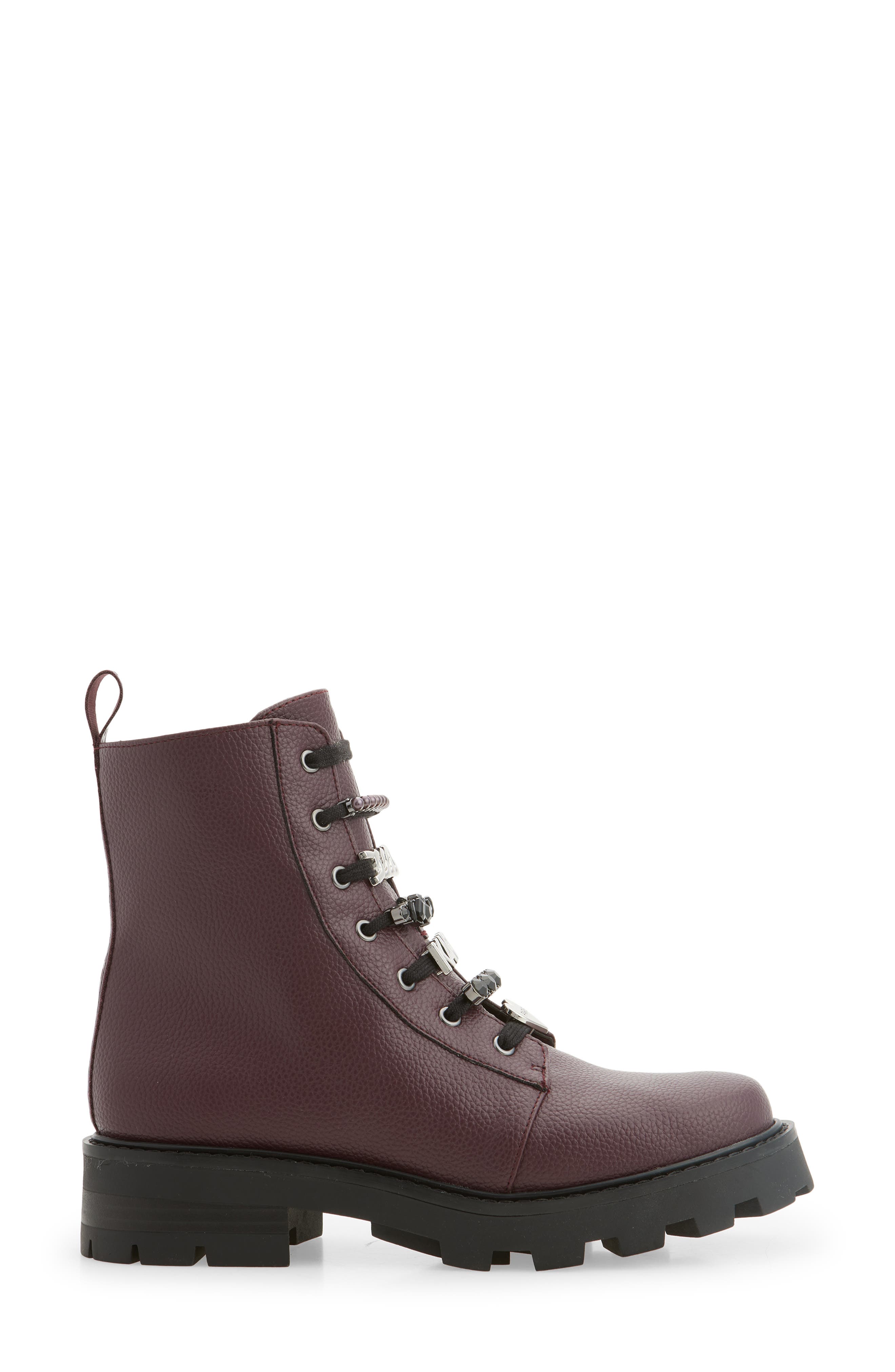 KARL LAGERFELD PARIS Mela Lug Sole Boot, Alternate, color, Wine