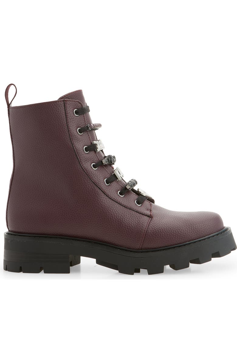 KARL LAGERFELD PARIS Mela Lug Sole Boot, Alternate, color, Wine