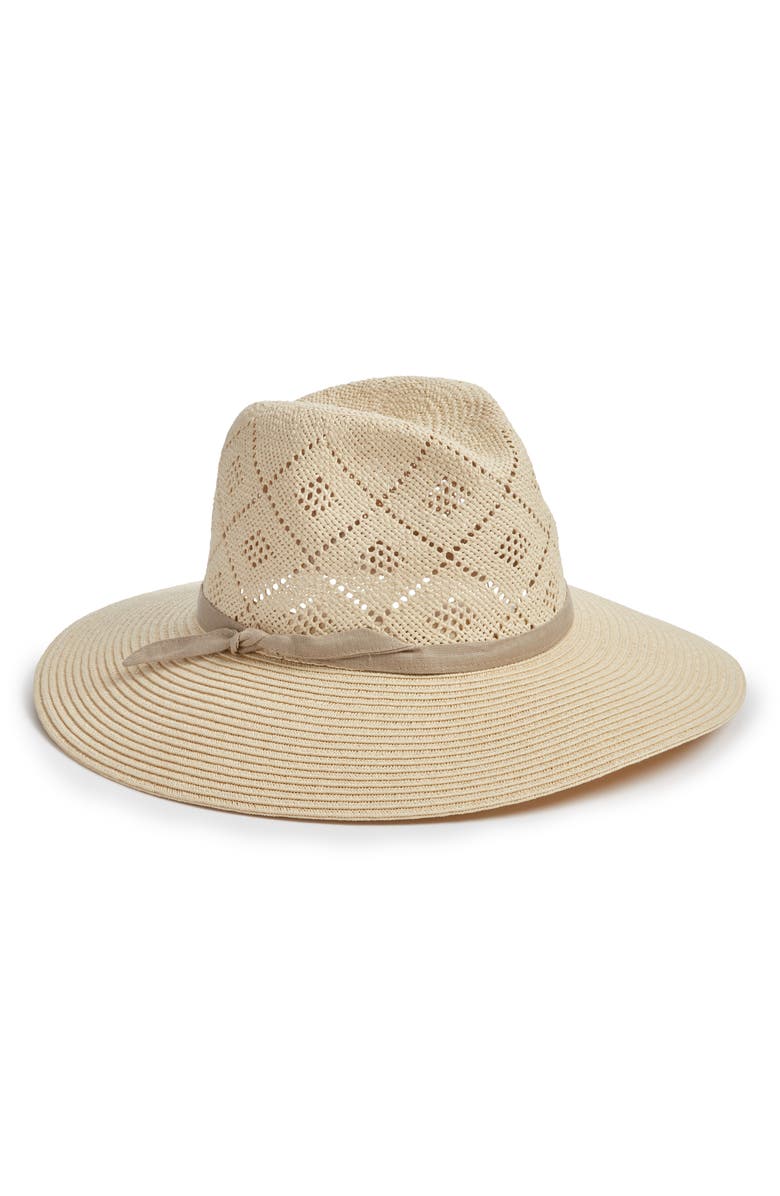 Treasure & Bond Diamond Weave Straw Panama, Main, color, 
