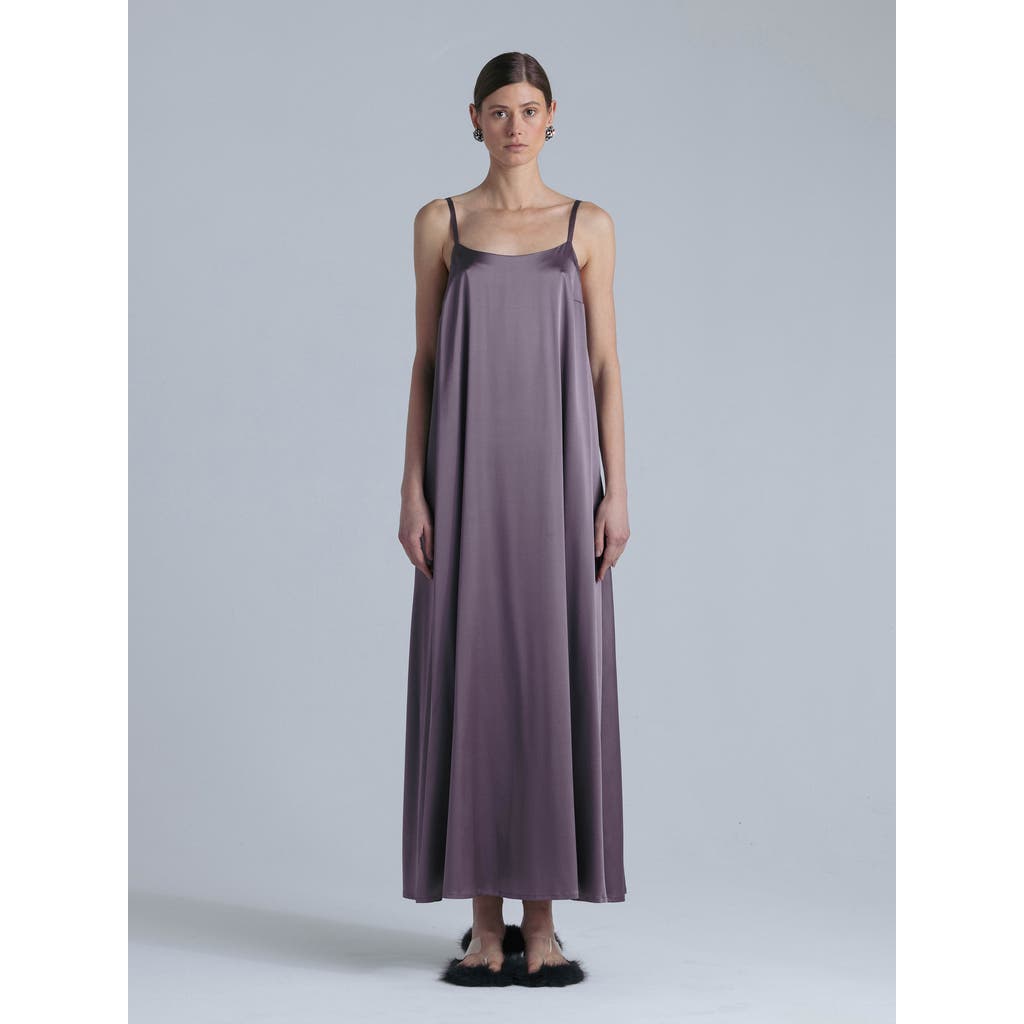 Alas Aphrodite Sleeveless Silk Maxi Dress In Purple