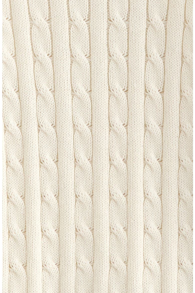 Kids' V-Neck Cable Sweater, Alternate, color, IVORY TOFU