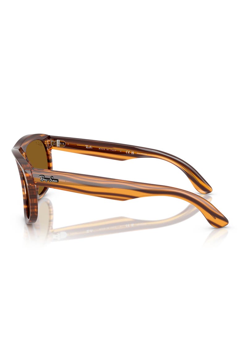 56mm Polarized Square Sunglasses, Alternate, color, STRIPED HAVANA