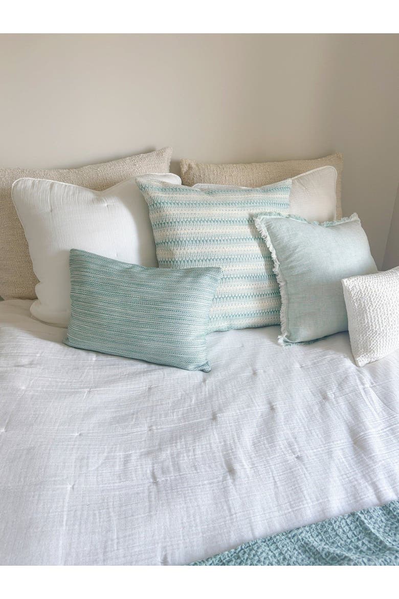 Summer Twist Indoor Outdoor Pillow, Alternate, color, Aqua