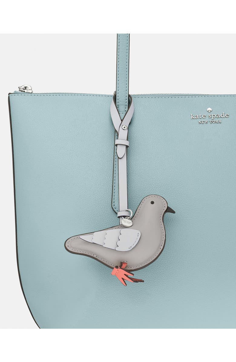 Kate Spade New York critters perry pigeon bag charm, Alternate, color, Platinum Grey