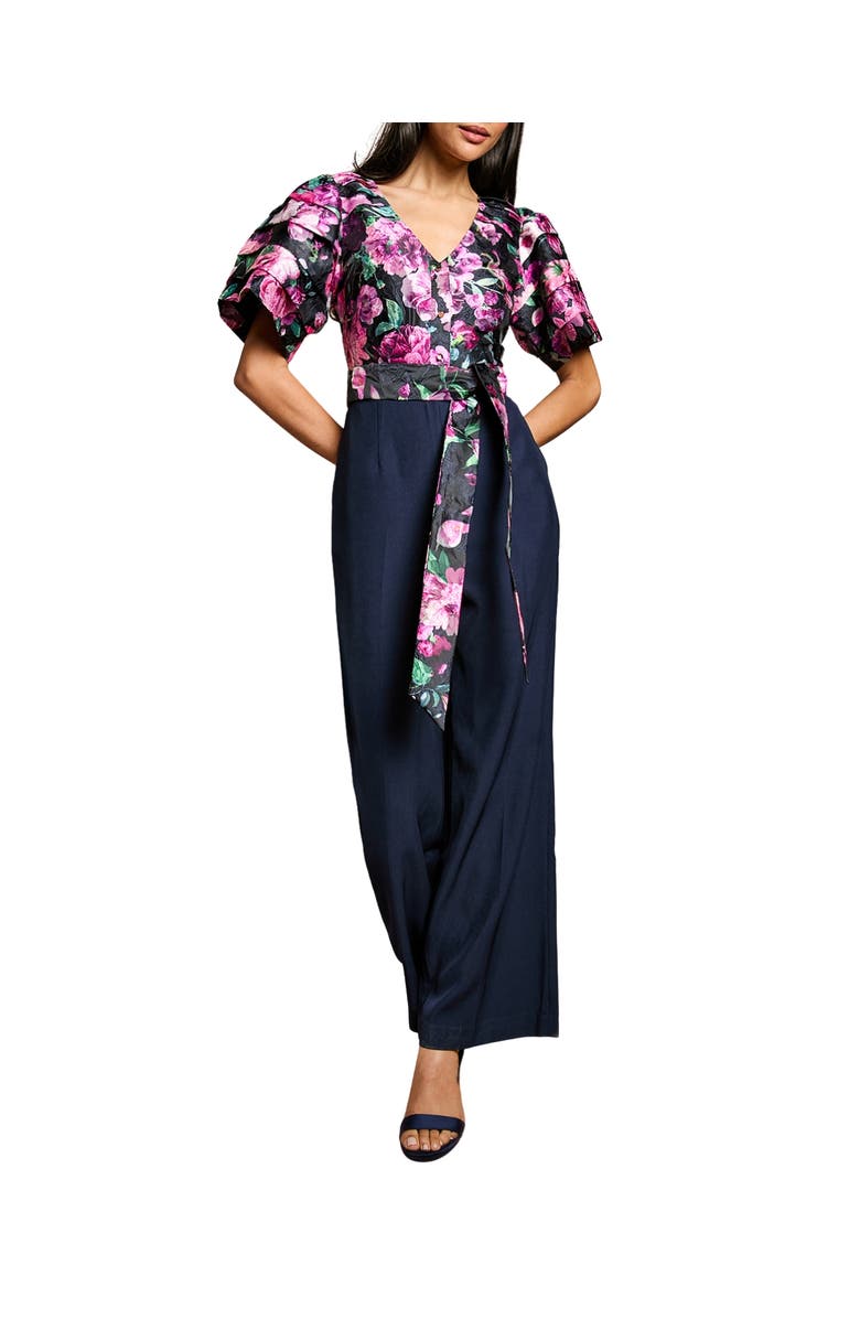 Coast Printed Tiered Sleeve Organza Jumpsuit, Main, color, Multi