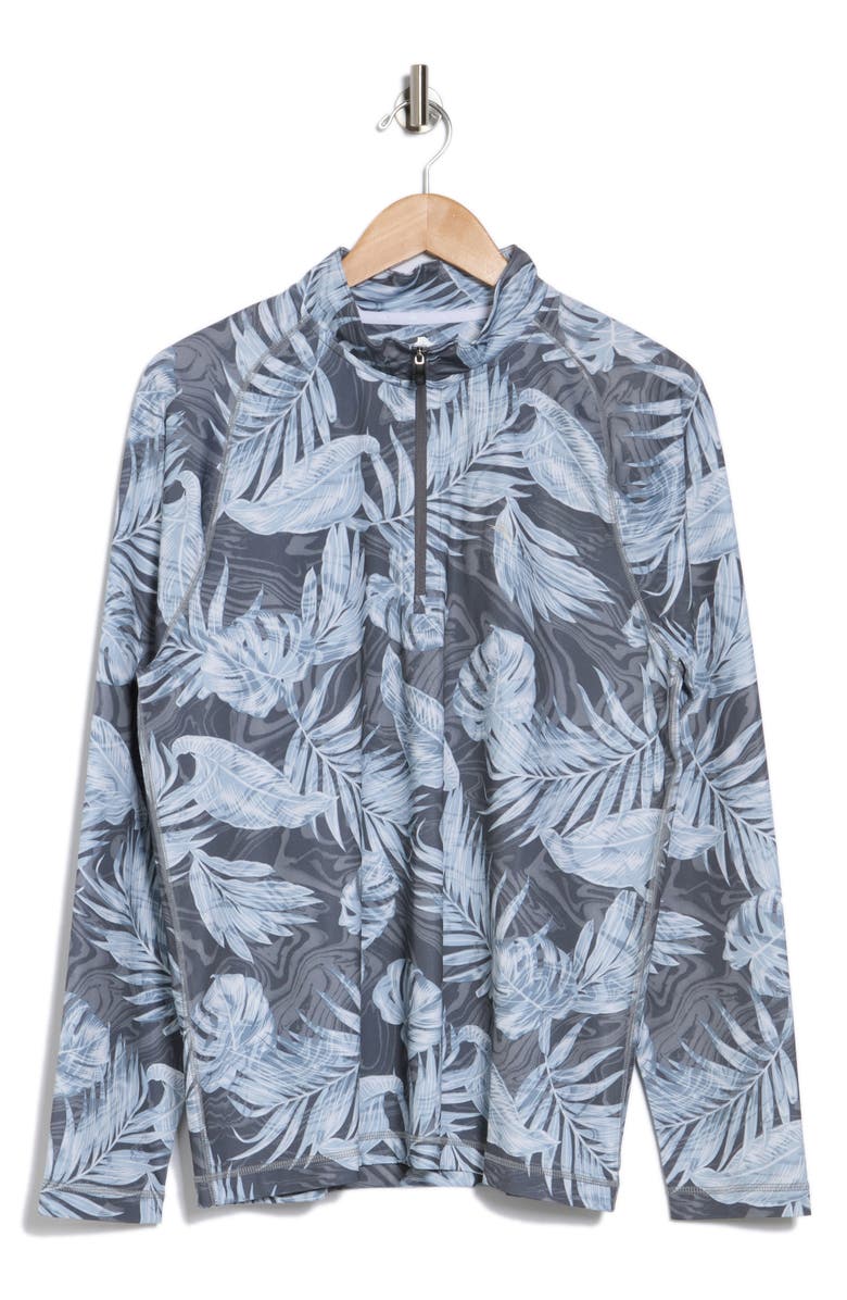 Tommy Bahama Marbled Monsterra IslandZone<sup>®</sup> Half Zip Sweatshirt, Alternate, color, 