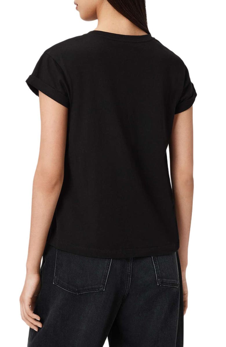 AllSaints Static Anna Cotton Graphic T-Shirt, Alternate, color, Black