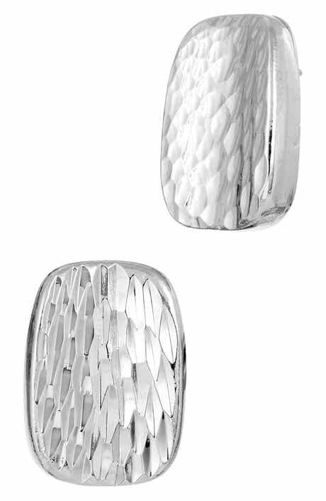 SAVVY CIE JEWELS Textured Oval Stud Earrings
