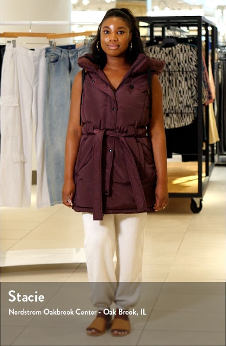 Belted Hooded Puffer Vest, sales video thumbnail