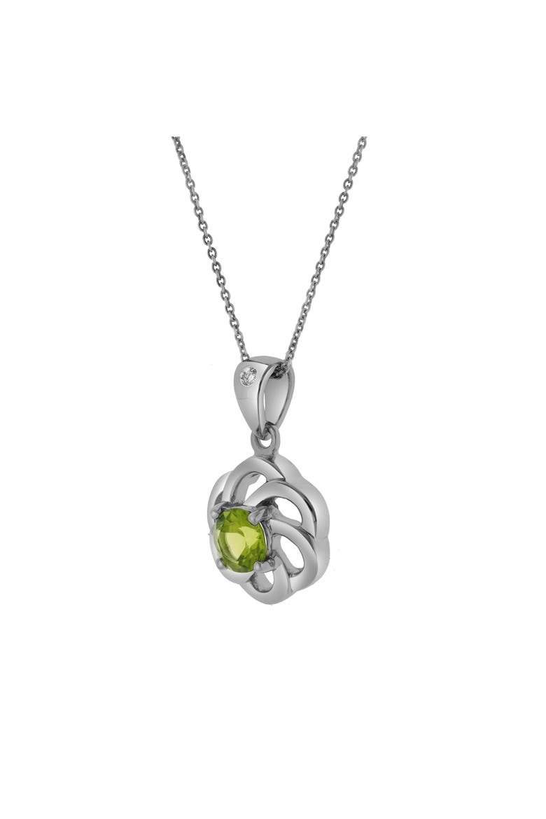 Sarina Sterling Silver 0.01 Ct Diamond Floral Pendant, Alternate, color, 925 Sterling Silver
