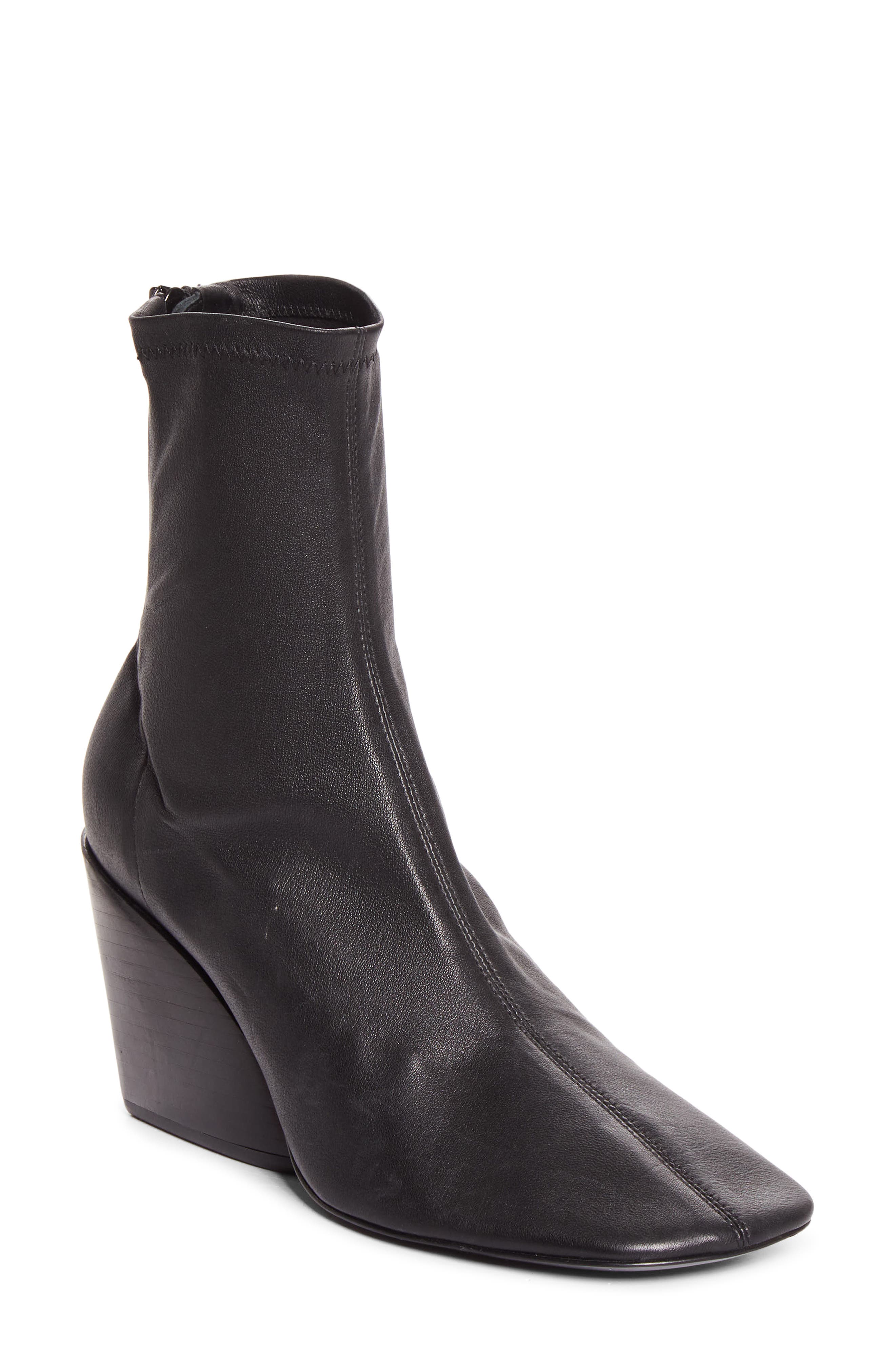Proenza Schouler Slant Stretch Bootie, Main, color, Black