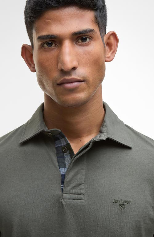 Barbour Margrove Tailored Fit Long Sleeve Cotton Polo In Gray