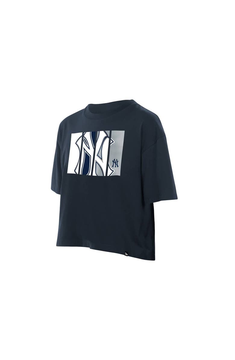 New Era Women
s New Era Navy New York Yankees Boxy Foil Logo T-Shirt, Alternate, color, Navy
