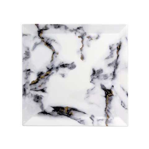 Marble Venice Fog 9 Inch Matzah Plate / Square Serving Platter