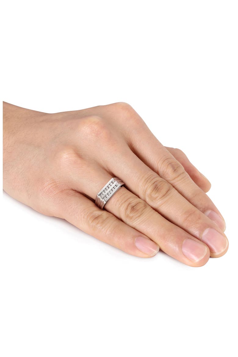 Men's Diamond Double Ring - 0.322ct., Alternate, color, WHITE