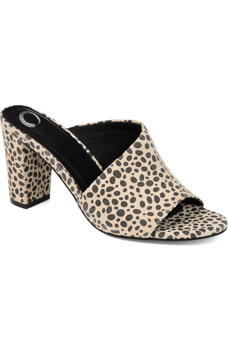 Journee Collection Allea Block Heel Mule - Wide Width, Main, color, Animal