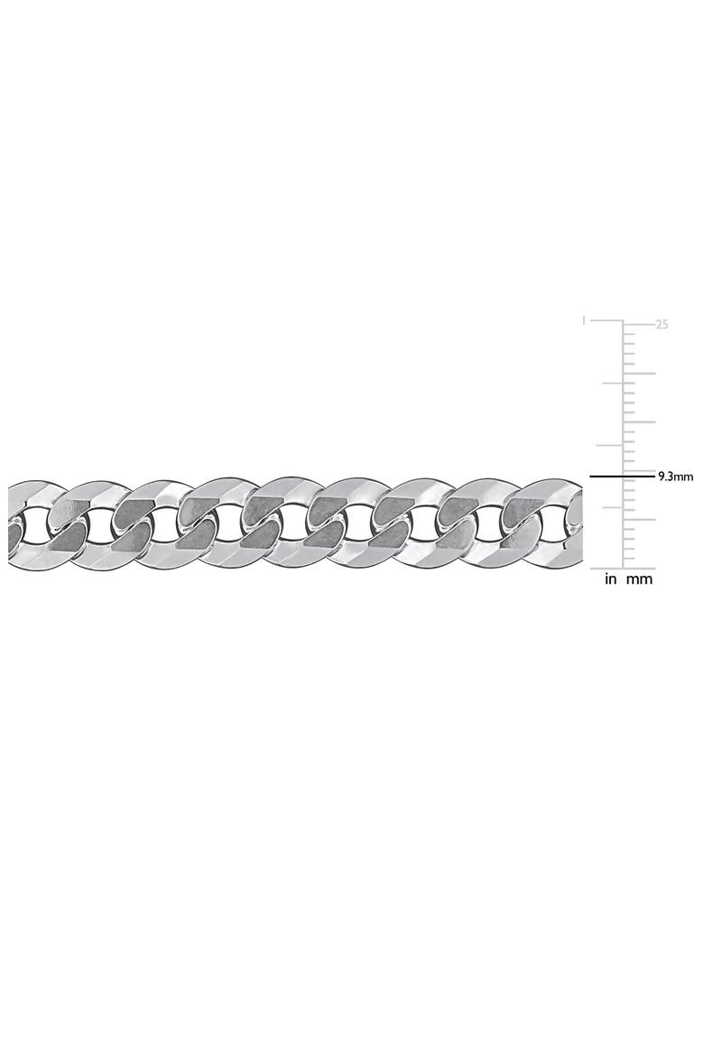 Sterling Silver Bevel Curb Chain Necklace, Alternate, color, SILVER