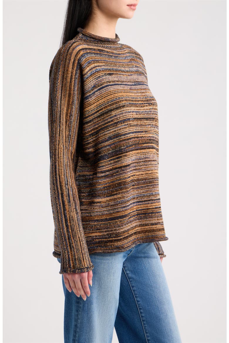 Monterey Rolled Neck Cotton Sweater, Alternate, color, HARVEST