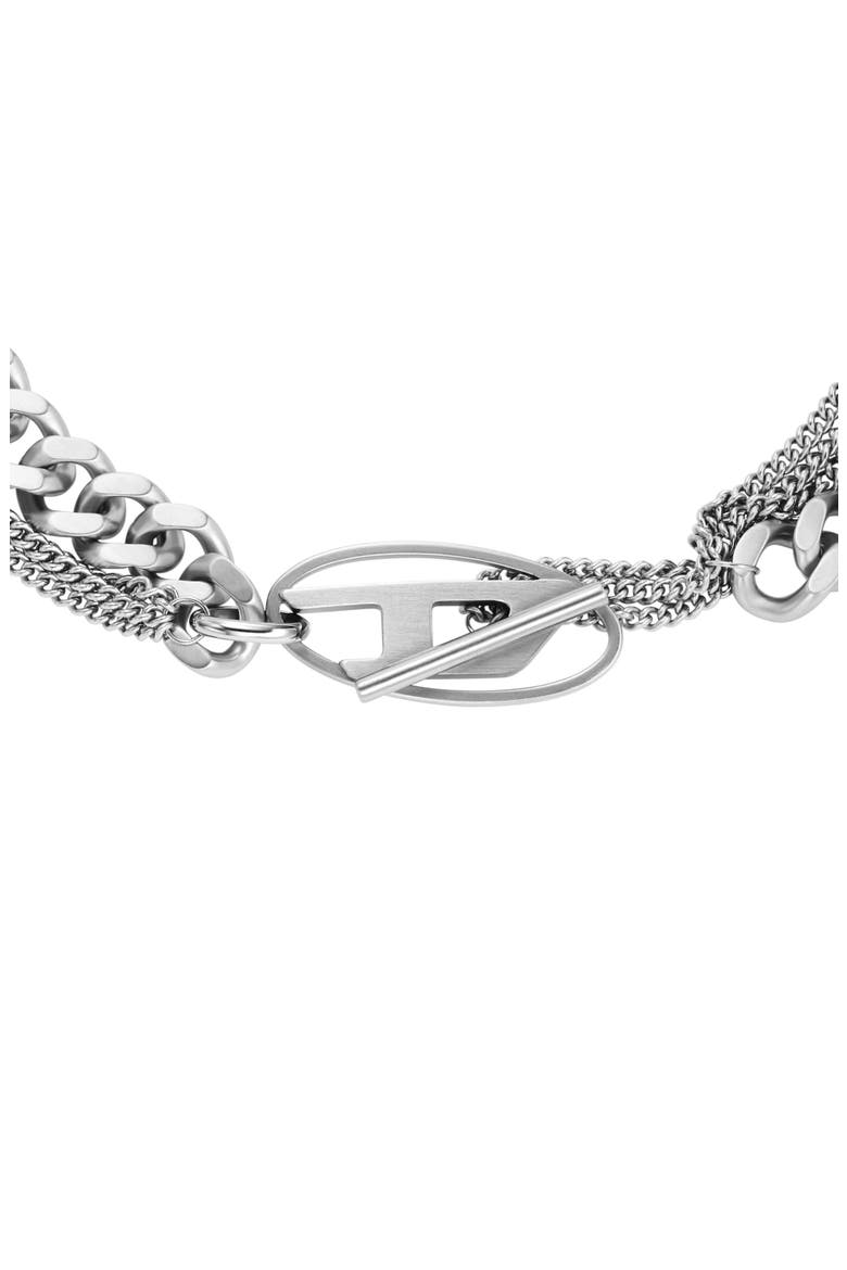 Oval D Toggle Chain Necklace, Alternate, color, SILVER