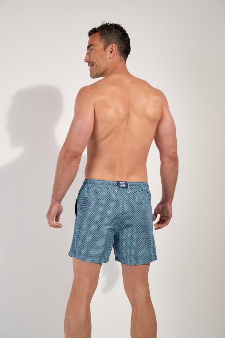 Cappuccino Beach Boxer, Alternate, color, Blue Print