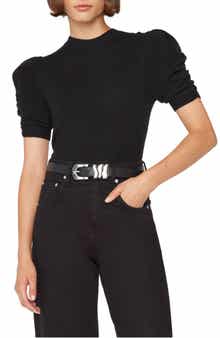 Ruched Sleeve Recycled Cashmere & Wool Sweater