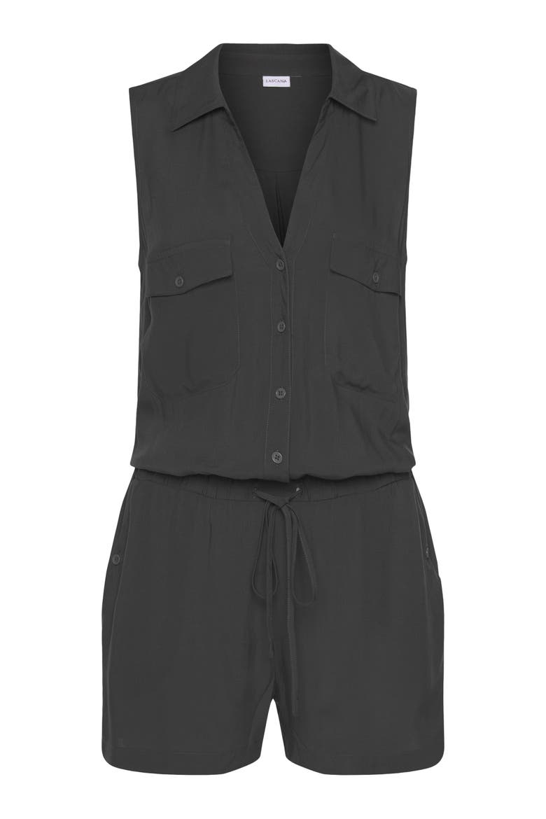 Sleeveless Drawstring Romper, Alternate, color, Black