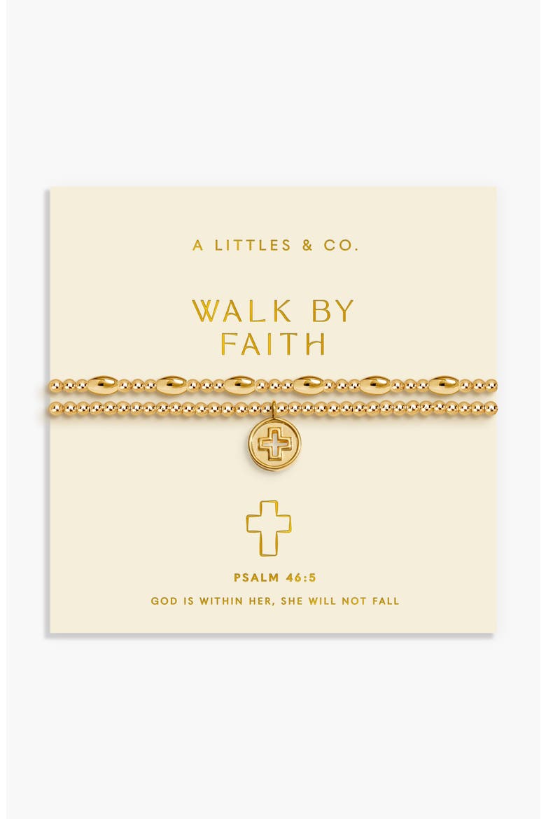 Faith A Little 'Walk By Faith' Bracelet, Main, color, Gold Plated