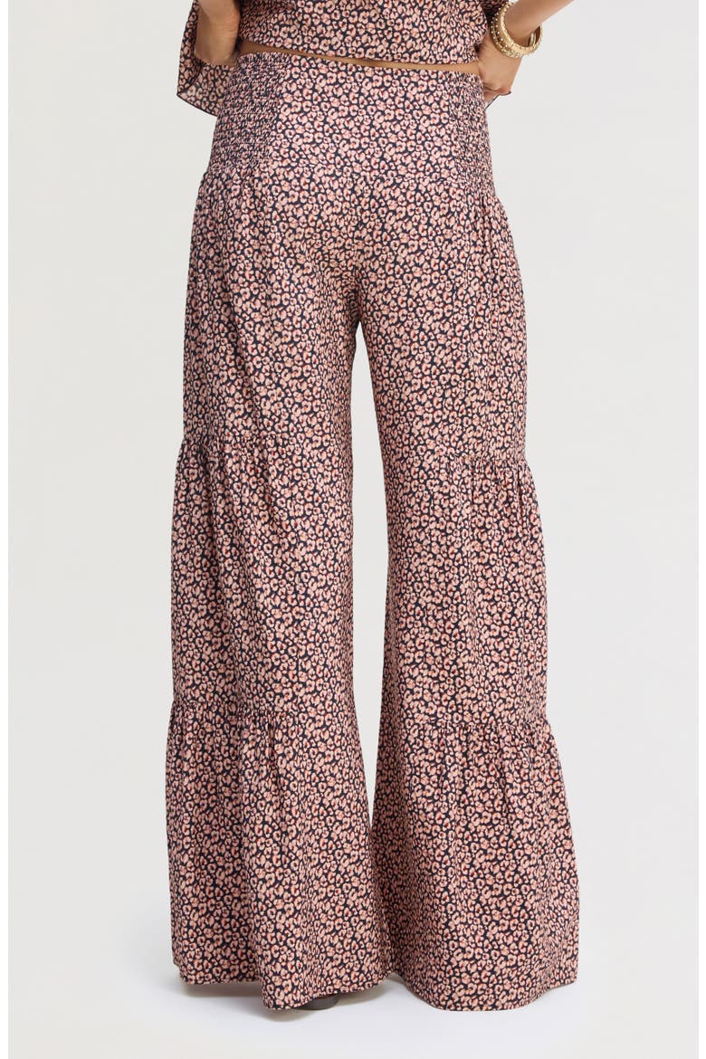Ruffled Hammered Satin Pants, Alternate, color, BRUSHED LEOPARD