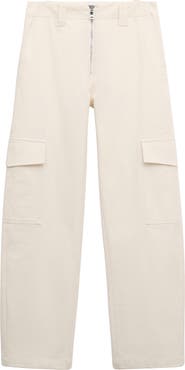 MANGO Straight Leg Stretch Cotton Cargo Pants