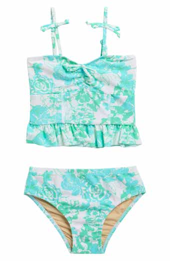 Shade Critters Kids' Charming Rose Peplum Two-Piece UPF 50+ Swimsuit